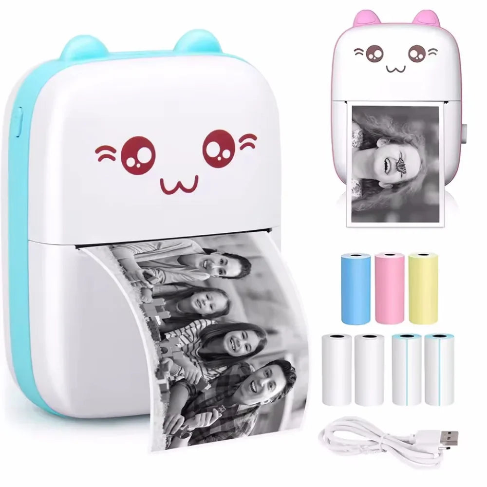 Mini Printer Portable Thermal Printer Photo Lable Printing Pocket Printer 57mm Printing Wireless BT 200dpi Android IOS Printers