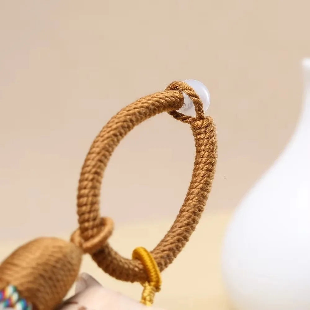 Cute Tassel Handcrafted Wooden Cat Pendant Wooden Material Money Catching Cat Cat Keychain Bags Decoration Bag Pendant