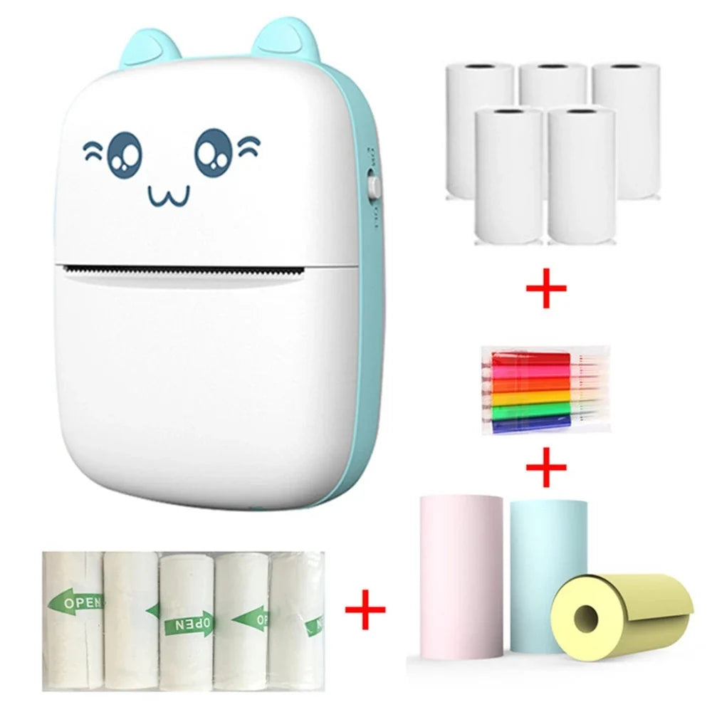 Mini Printer Portable Thermal Printer Photo Lable Printing Pocket Printer 57mm Printing Wireless BT 200dpi Android IOS Printers
