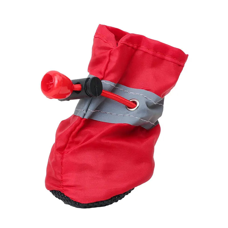 Waterproof Anti-slip Dog Boots Warm Pet Rain Snow Shoes Adjustable Puppy Paw Protector Booties For Small Dogs Cats Outdoor Use