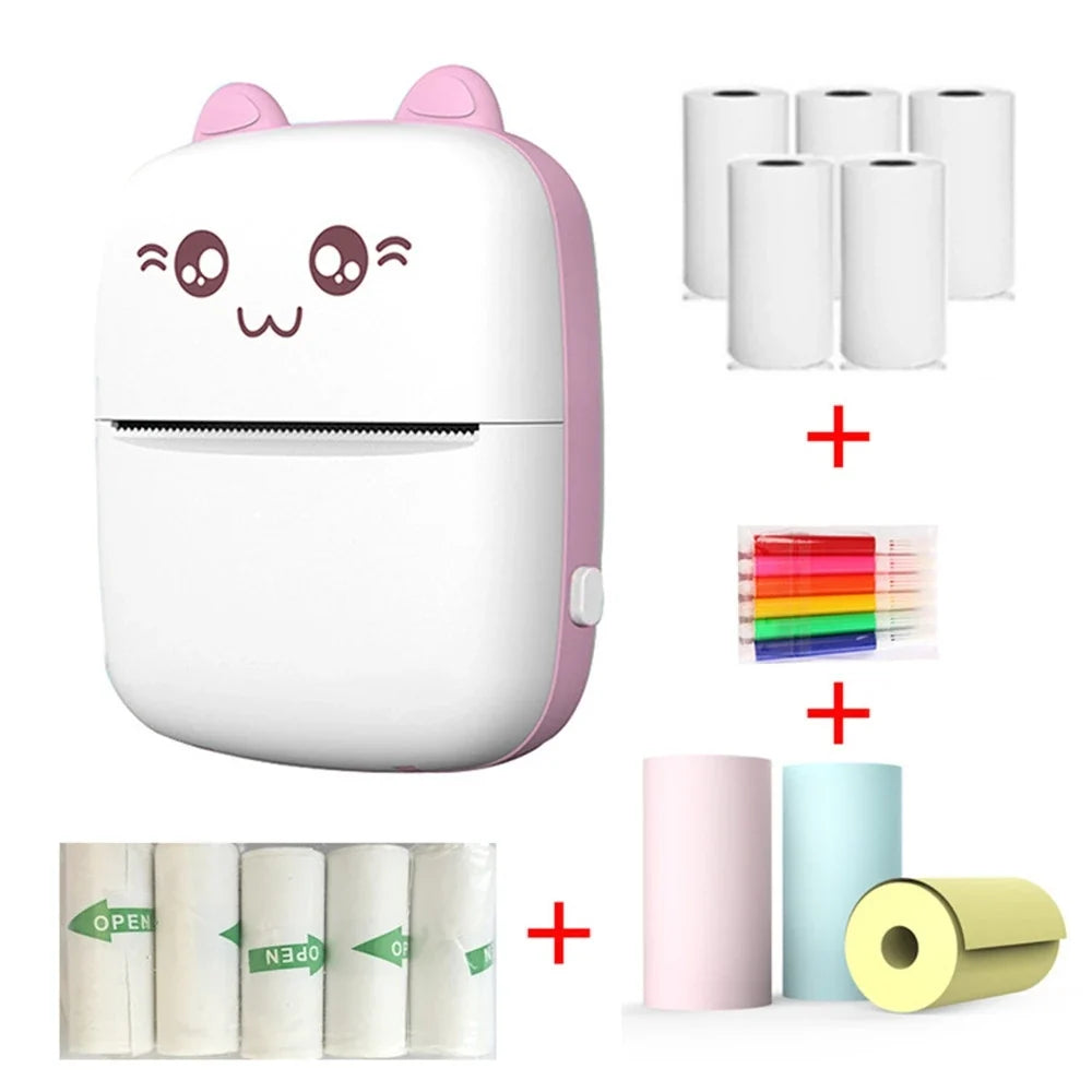 Mini Printer Portable Thermal Printer Photo Lable Printing Pocket Printer 57mm Printing Wireless BT 200dpi Android IOS Printers